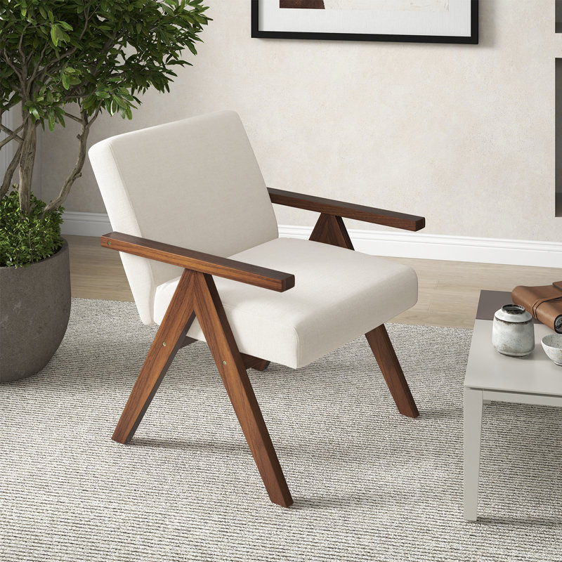 Upholstered Linen Accent Chair