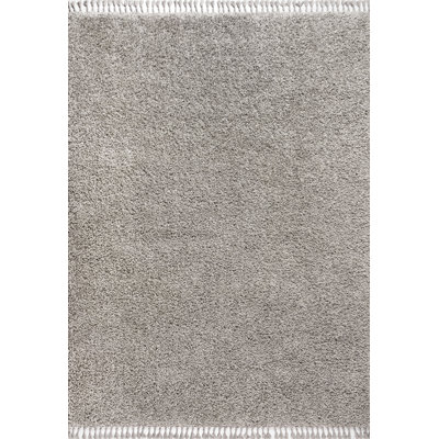 Felicdad Shag Plush Tassel Gray Rug
