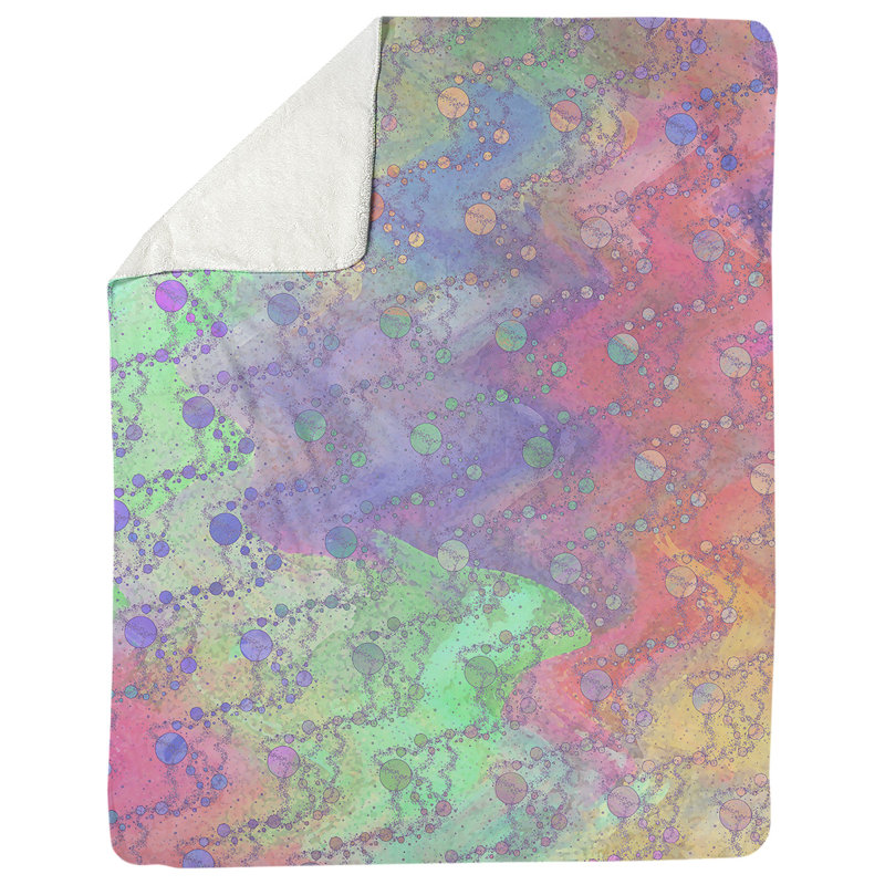 Couverture à étoiles Katelyn Elizabeth, l 52,5 po x L 62,5 po, Vert pomme / Rose / Bleu