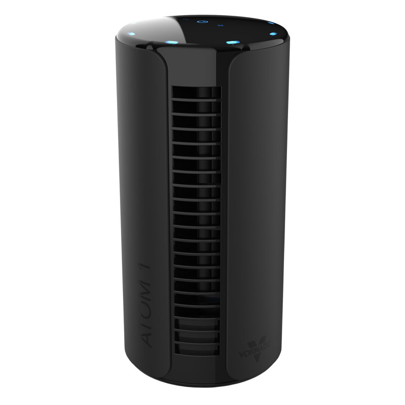 Vornado Atom 1 Black Compact Oscillating Tower Fan with 4 Speeds