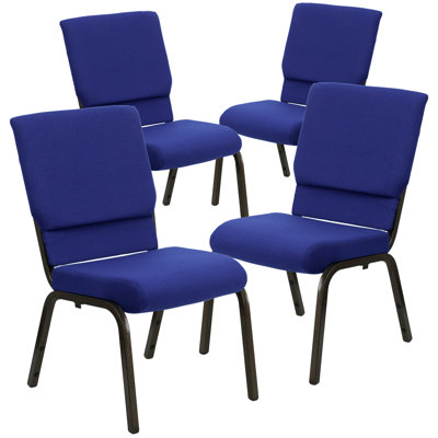 Rayleigh 18.5"W Dot Fabric Stacking Church Chair