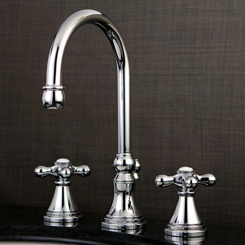 Governor Polished Chrome Widespread Bathroom Faucet with Brass Pop-Up