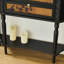 Console en bois massif noir et brun-133963238