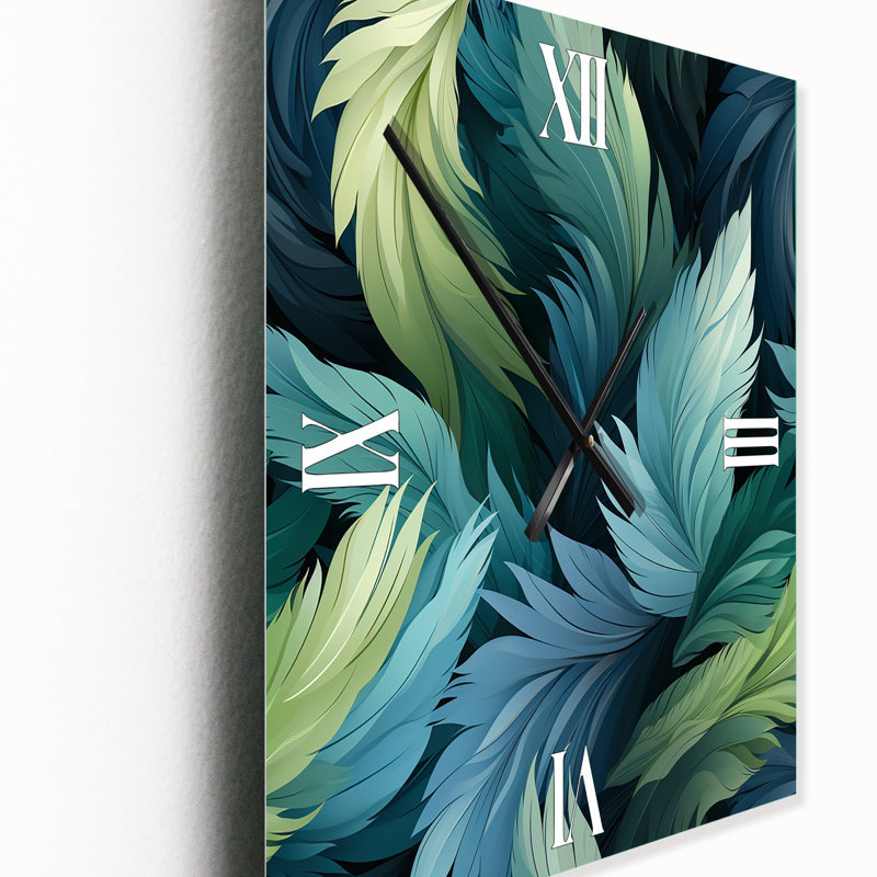 Parrot Feathers - Horloge murale abstraite, Moyen