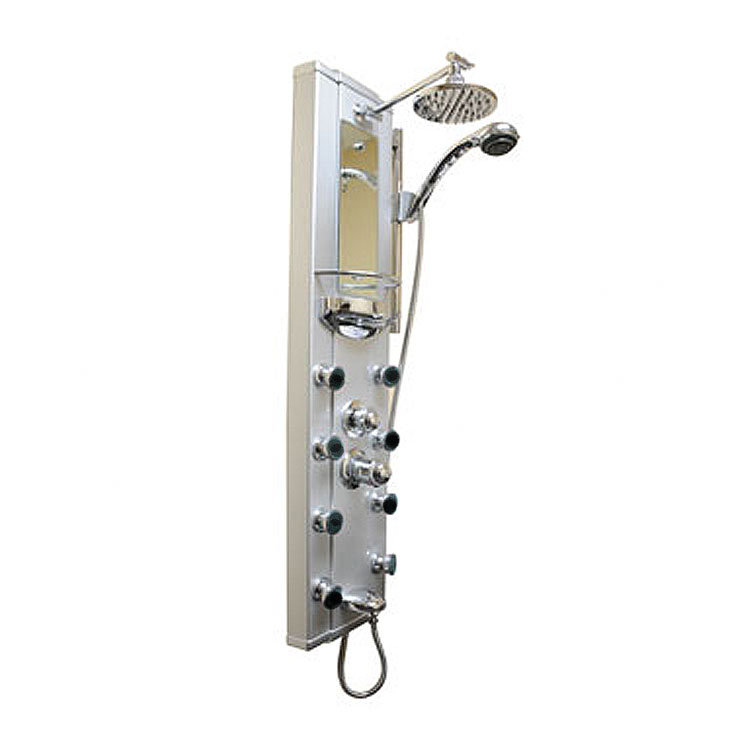 46'' Shower Panel with Adjustable Shower Head, Dual Shower Head, Handheld Shower Head, Rain Shower Head