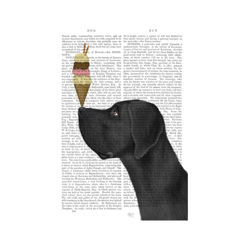 Great Dane, Black, Ice Cream, Print BG by Fab Funky - Wrapped Canvas Print, 20.32 cm H x 30.48 cm W