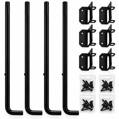 FCD Fence Gate Drop Rod, 24 x 3 Inch, Black, 4 Pack