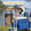 Chariot de plage robuste avec porte-chaises, roues tout-terrain de 9 pouces et rangement multifonctionnel pour les activités de plein air