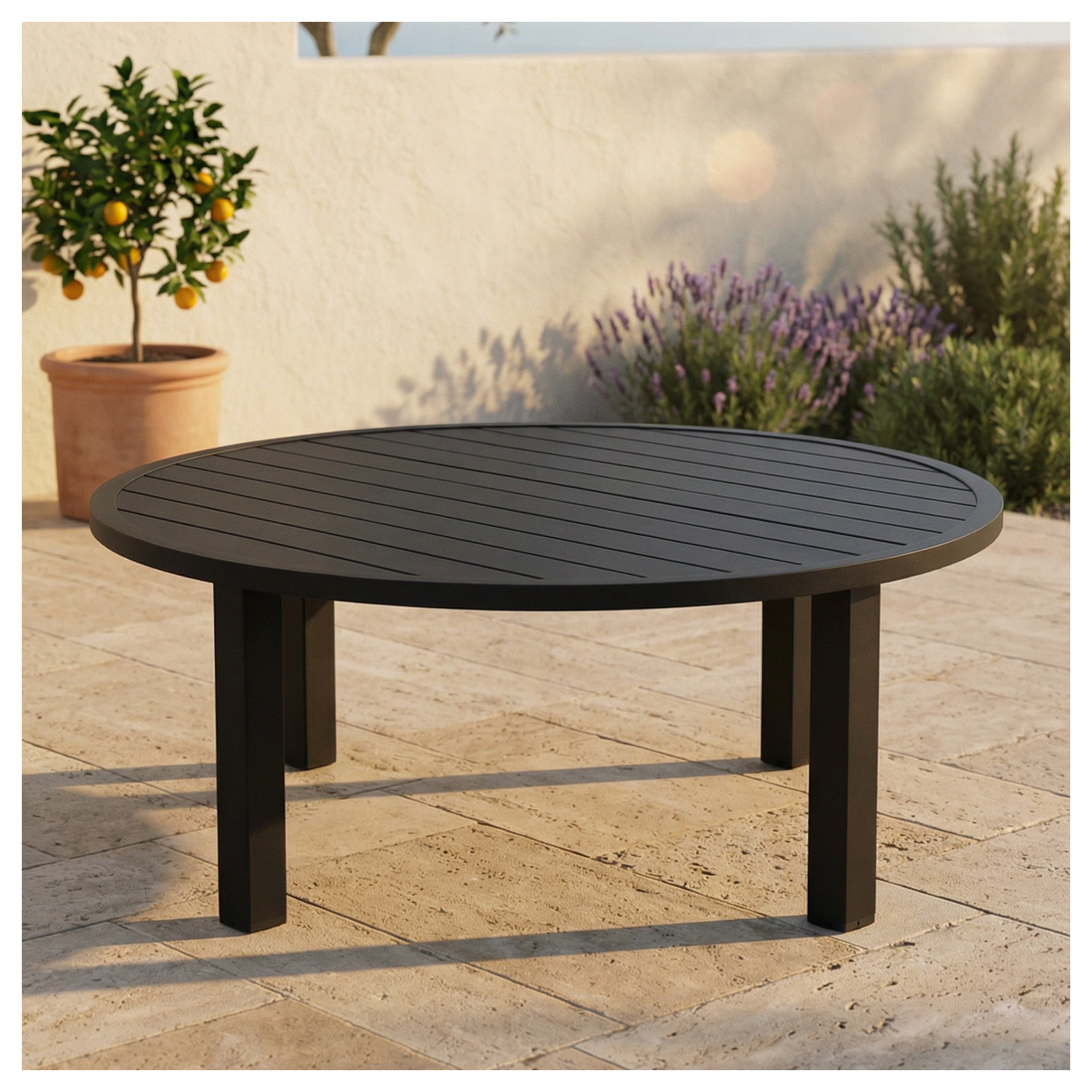 40" Round Aluminum Outdoor Coffee Table