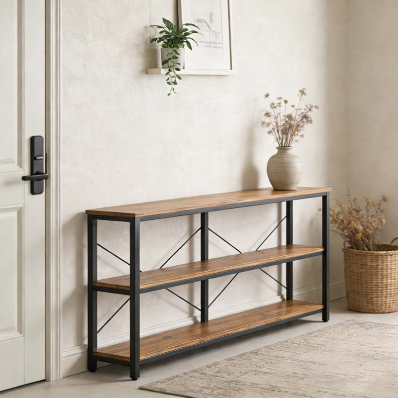 Console, canapé, Noir, brun rustique