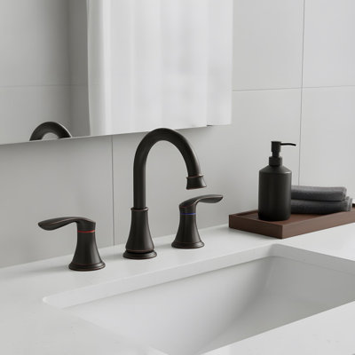 Bathroom Sink Faucet with 360°Swivel Spout and 2 Handles