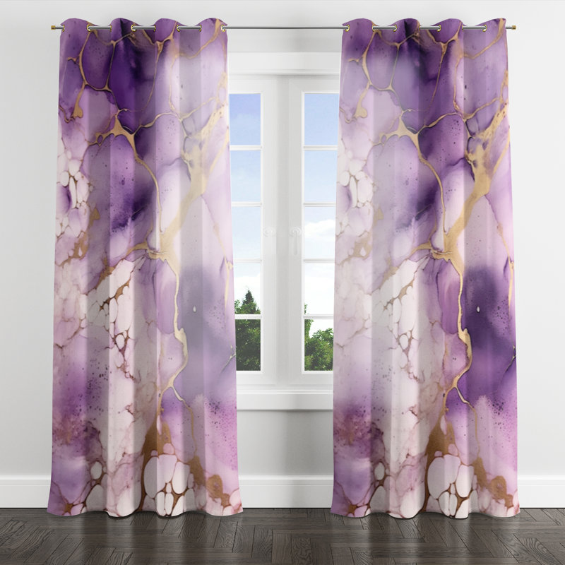 Anastassiya - Modern Velvet Grommet Curtain - Room Darkening - 1 panel, 52" W x 108" L, Golden Grommets