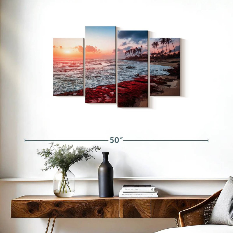 Gillard mer rouge coucher de soleil Gillard, H 22 po x l 36 po