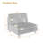 Seemab Upholstered Beige Corduroy Armless Chair with Pillow Back, Single Chair Module Part For Sectional Sofa-99538312