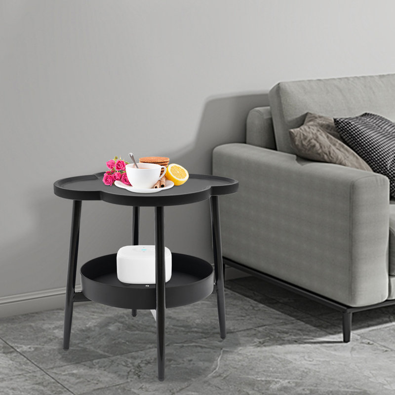 Table de bout ronde à 4 niveaux avec table d'appoint à 4 niveaux Clover