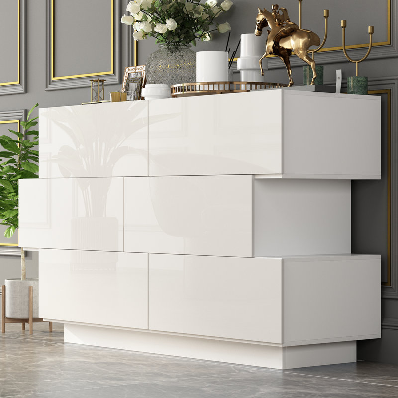 Bhavina 50.8'' W 6 - Drawer Dresser, White