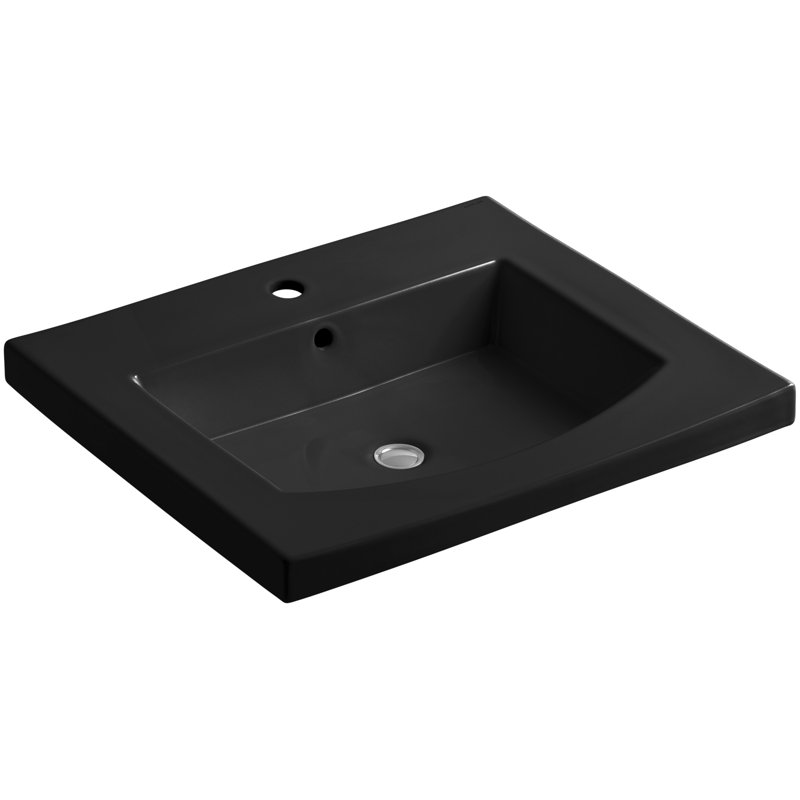 Plateau de meuble-lavabo simple 25,25 po Persuade, Noir