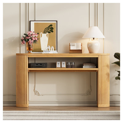 Table console de style rustique en bois massif massif Trexm