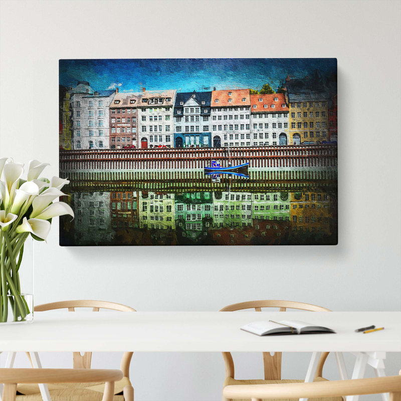 Nyhavn In Copenhagen - Wrapped Canvas Painting, 40cm H x 60cm W x 3cm D