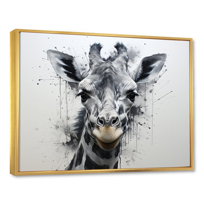 Foulée de girafe minimaliste en noir et blanc