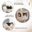 Arbre à chat 56,7 po avec grand bac à litière, maisonnette confortable pour chat, poteau à griffes et boules suspendues remplaçables-440314590