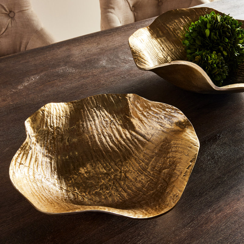 Aluminum Decorative Bowl Set, Gold