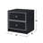 2 Storage Drawers Nightstand, Black and Silver