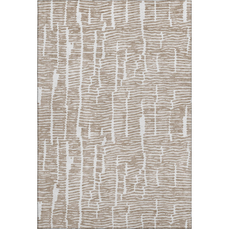 Premium Machine Washable Prisco Brown Rug