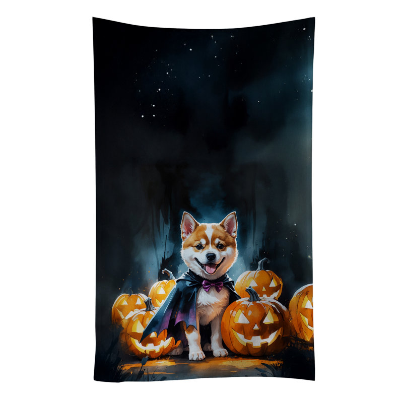 Akita Puppy Halloween Kitchen Towel, Akita