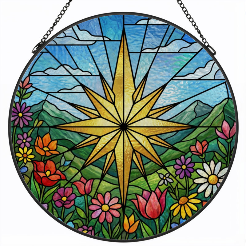 Panneau de vitrail en verre coloré 12 "H 12", H 12 po x l 12 po