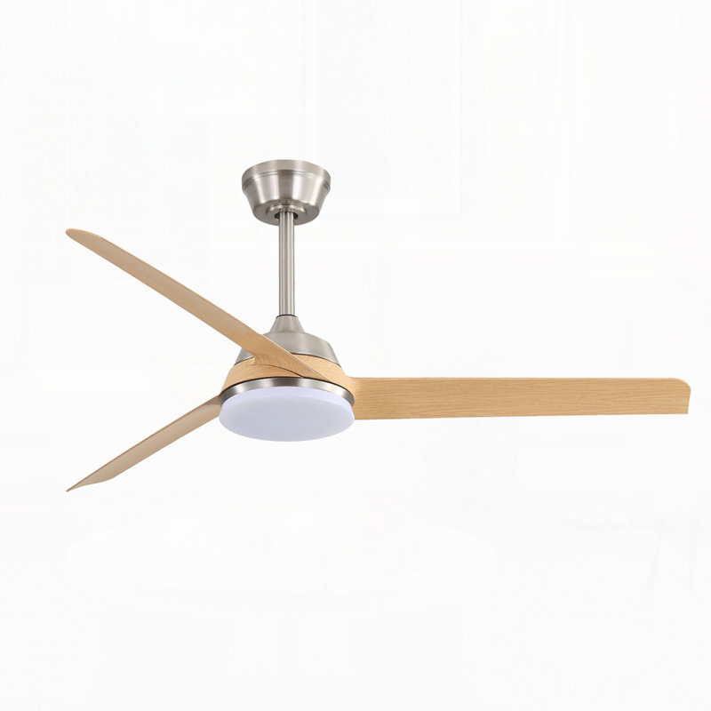 Ventilateur de plafond de 52 pouces avec lumière DEL de 22 W, télécommande et 5 pales en ABS pour les salons