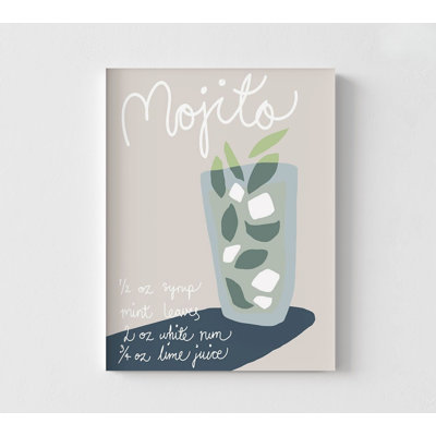 Mojito By Artographie Studio, Mojito Recipe Art, Mojito Rum Cocktail Print, Cocktail Recipe Kitchen Wall Art, Rum Poster Print
