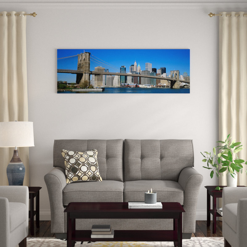 Brooklyn bridge, new york, états-unis, reproduction d’art sur toile tendue, H 16 po x l 48 po x P 1,5 po, Toile tendue