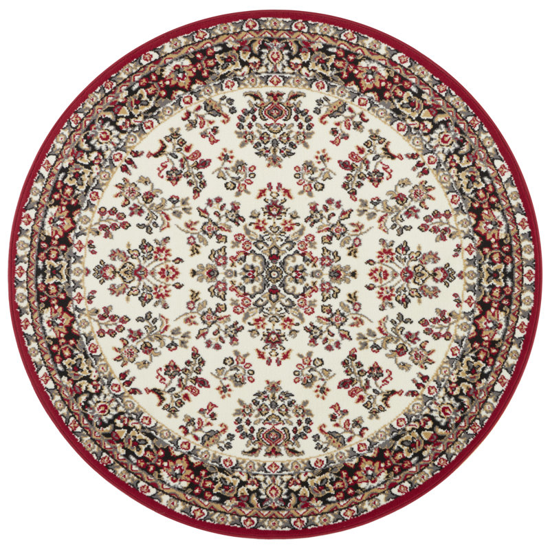 Zabul Tufted Red/Beige/Pink Rug, Round 140cm