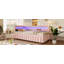 Lit de jour simple TG avec très grand lit avec lumières DEL, USB et lit gigogne escamotable, rose
