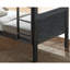 Lit simple superposé au dessus d'un lit superposé brun anthracite en bois franc massif, réversible, conception à lattes, tête de lit à panneau, joint pour la chambre à coucher