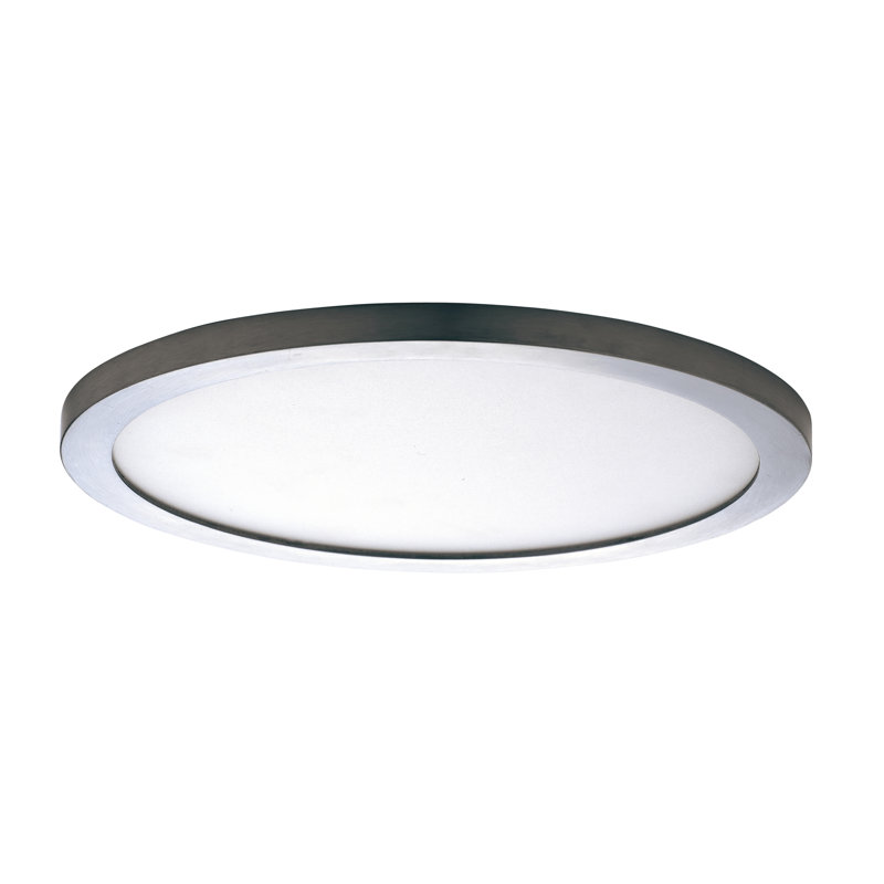 Wicksham LED Flush Mount, Satin Nickel, 0.5" H x 7" W x 7" D