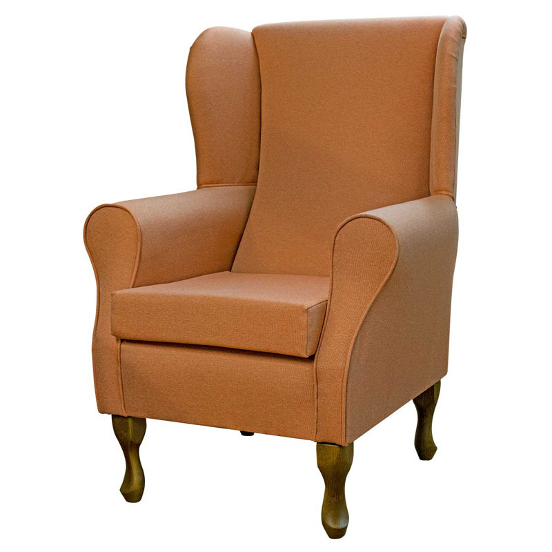74cm Wide Tufted Wingback Chair, Orange