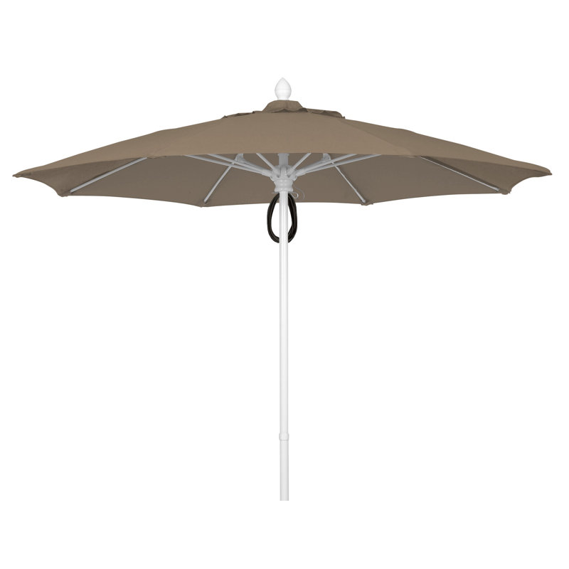 Parasol de marché 9 pi Prestige, Blanc, Taupe