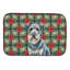 Tapis de séchage Blue Lakeland Terrier Christmas PoinsettIas