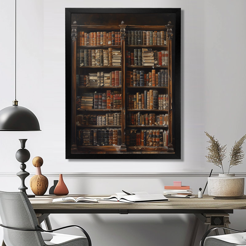 Alnisa - Décoration murale bibliothèques, H 16 po x l 32 po, Cadre simple noir
