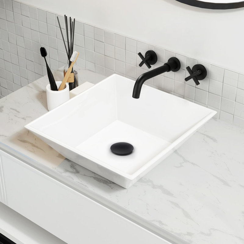 2-handle Bathroom Faucet with Drain Assembly, Matte Black