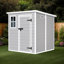 Remise de rangement extérieure en résine imperméable 6 po x 6 pi avec plancher, fenêtre, portes et évents verrouillables