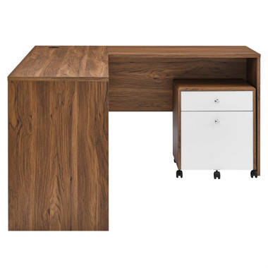 Transmit 47 Wall Mount Corner Walnut Office Desk - Las Vegas