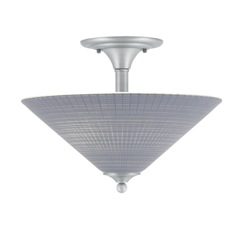 Mannheim Semi-Flush 2 Bulbs With Glass, Brushed Nickel, Gray