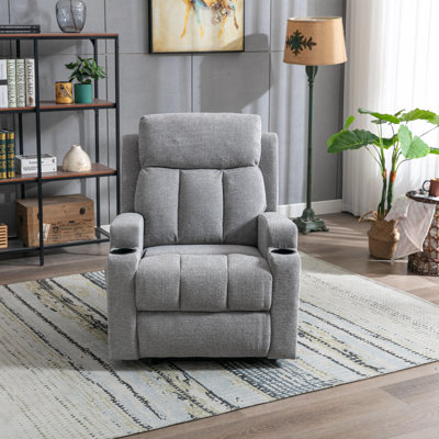3-Position Adjustable Manual Recliner with Cup Holders