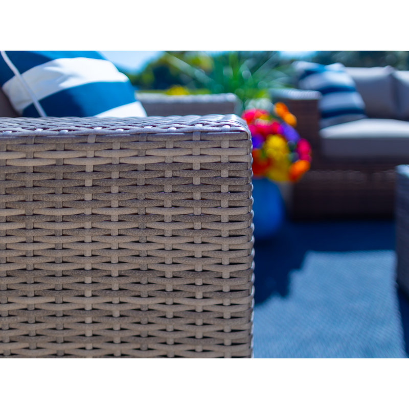 Sorrento 6 - Person Patio Conversation Set with Cushions, Canvas Aruba Sunbrella® Canvas