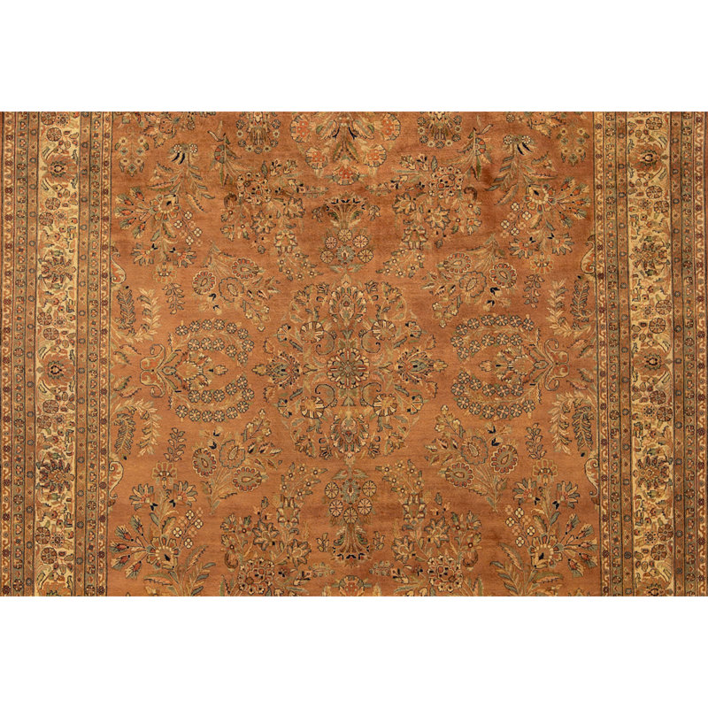 Hand Knotted Wool Area Rug in Cream