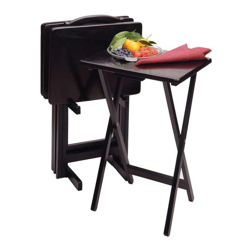 Baca Tray Table Set, Black