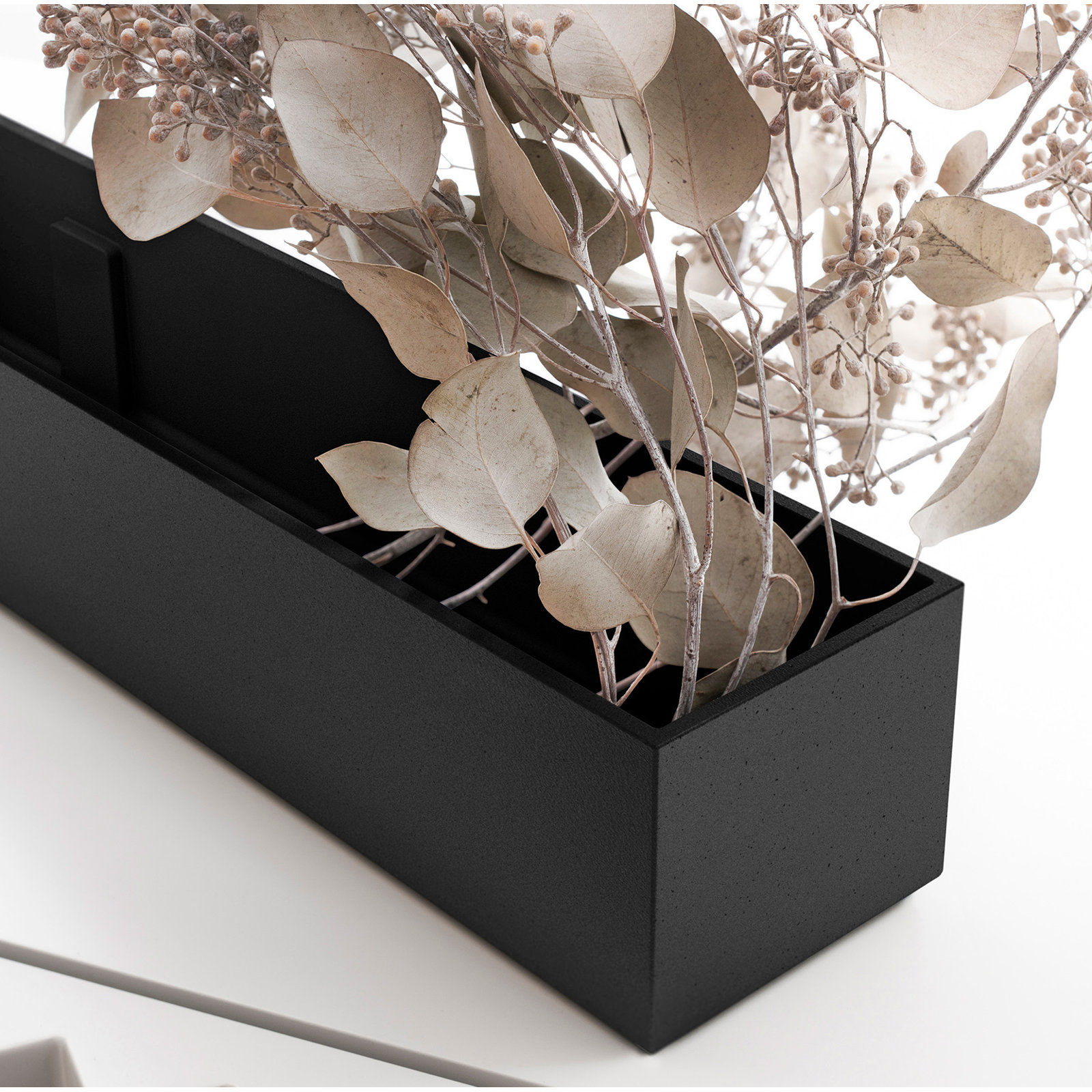 Geo Series Planter Box, Black, 3" H x 16" W x 3.5" D, Set of 2